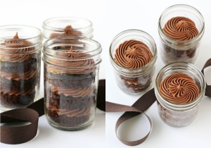 Double Chocolate cupcakes in a jar